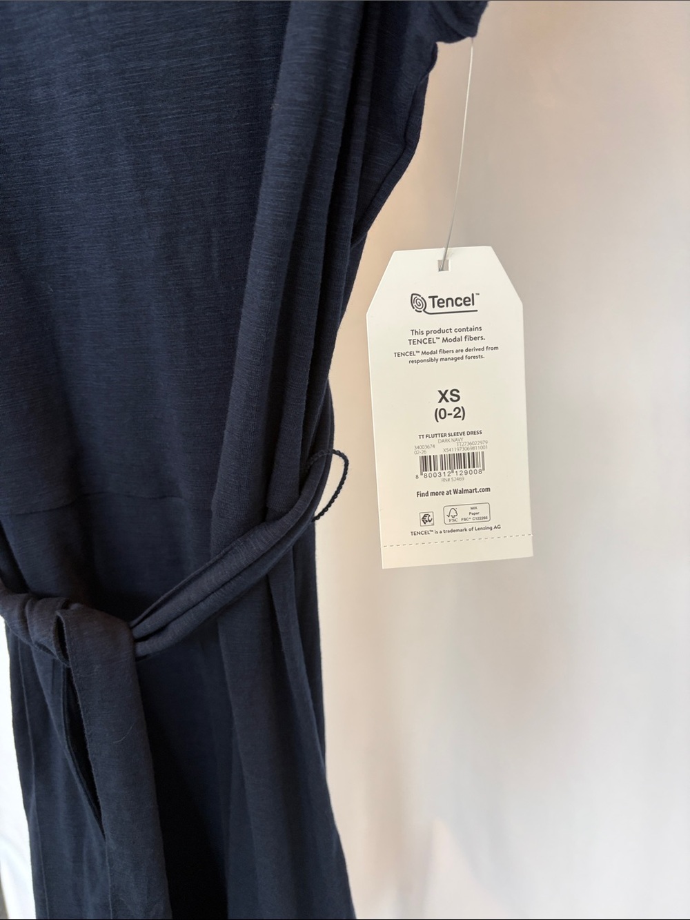 Women’s Navy short sleeve dress with belt - Picture 3 of 4